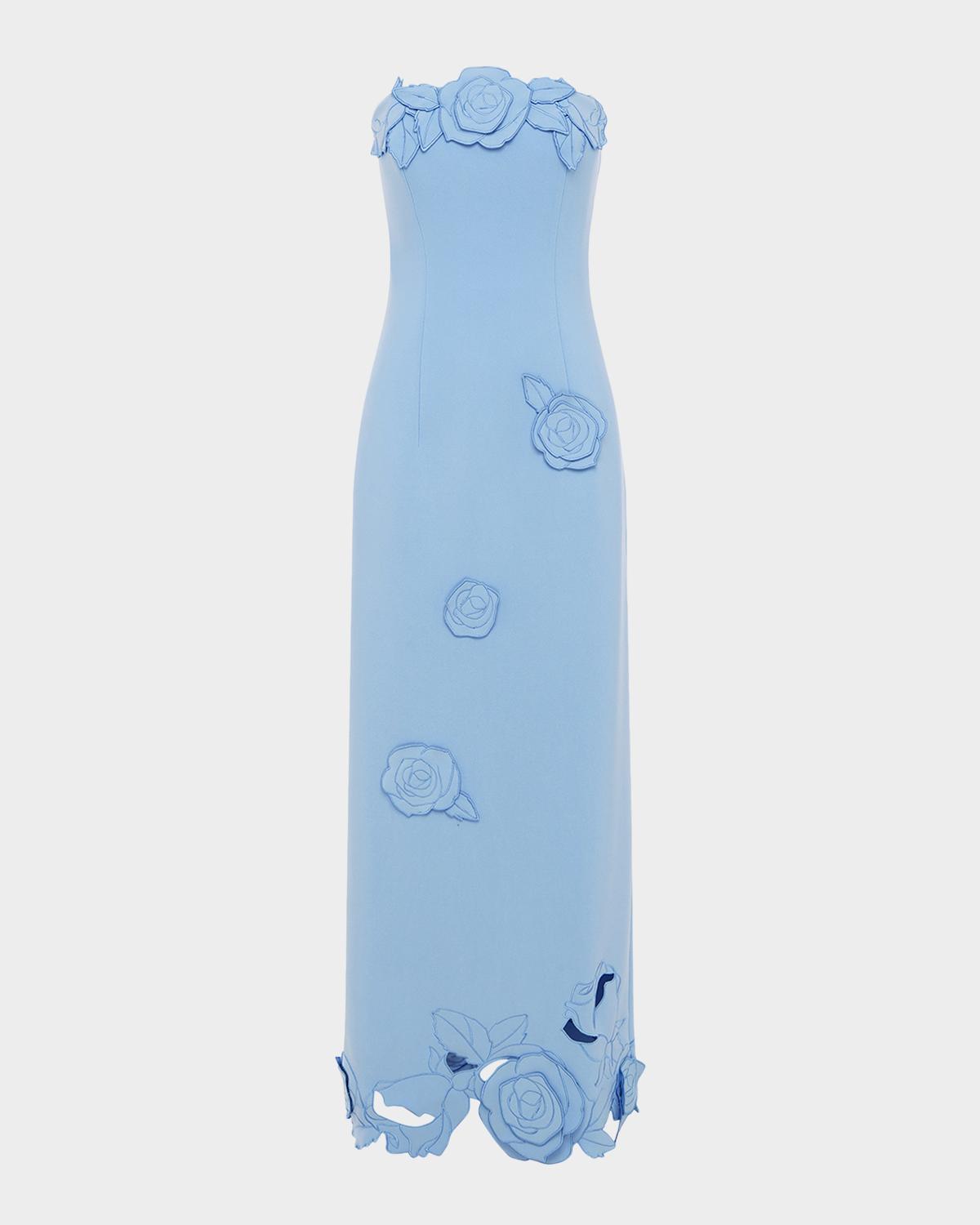 LEO LIN Rayna Applique Strapless Bustier Maxi Dress
