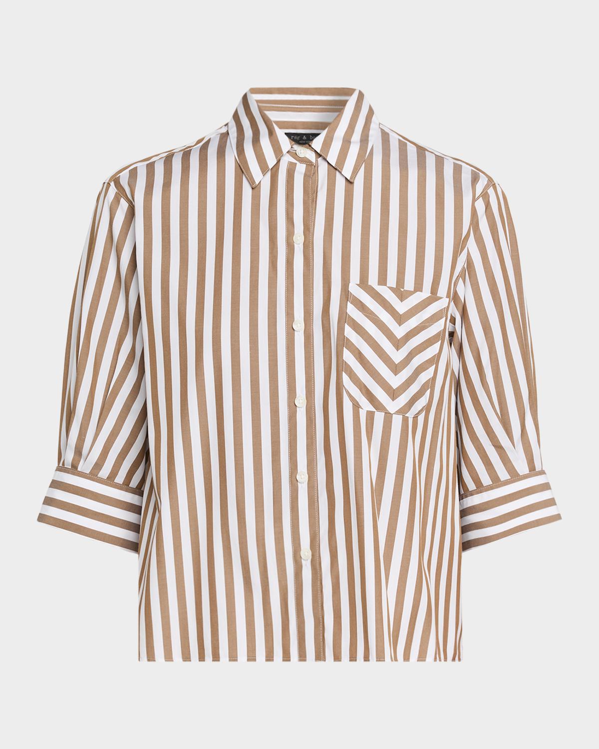 rag & bone Lucia Striped Cotton Poplin Shirt