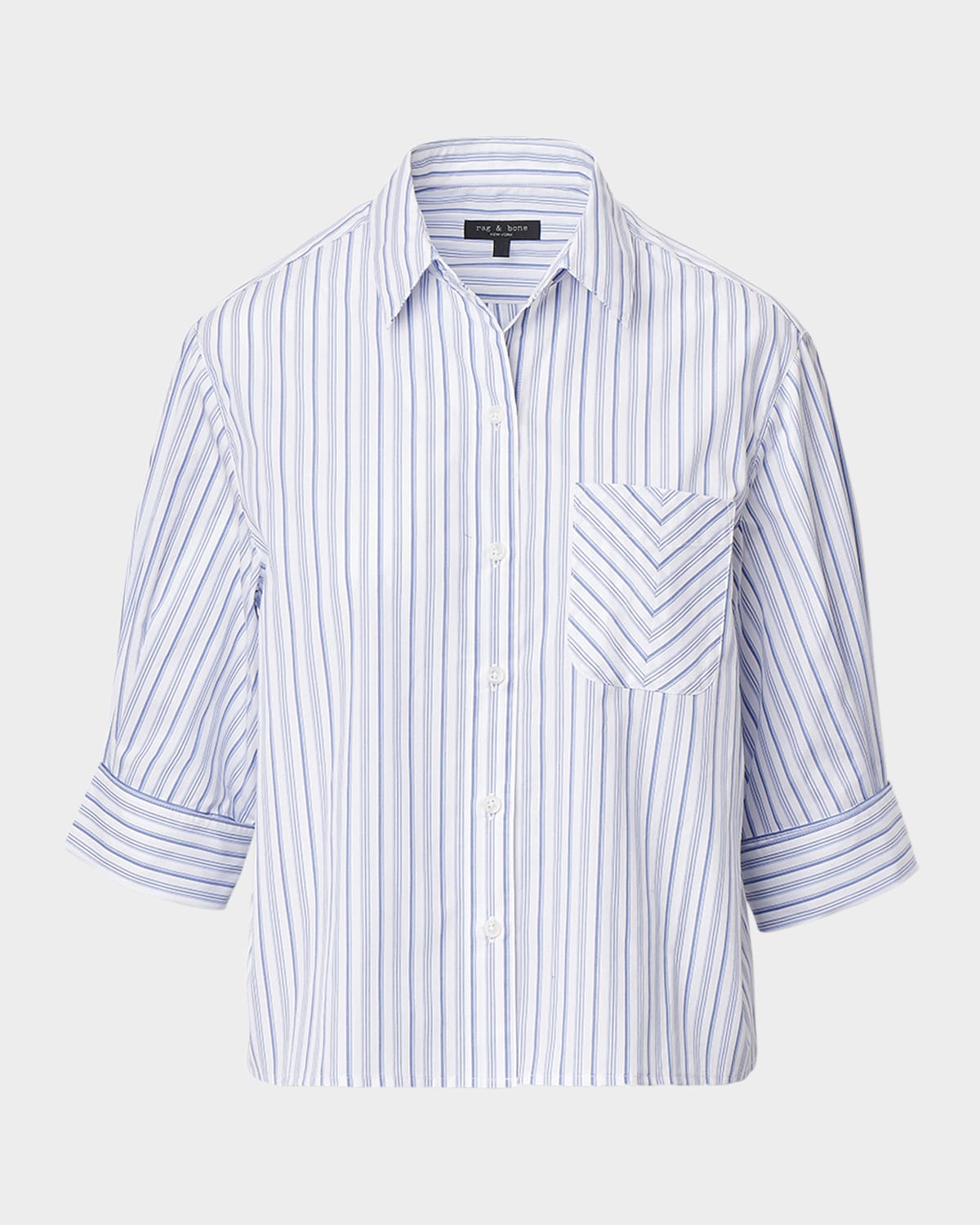 Rag & Bone Lucia Striped Cotton Poplin Shirt