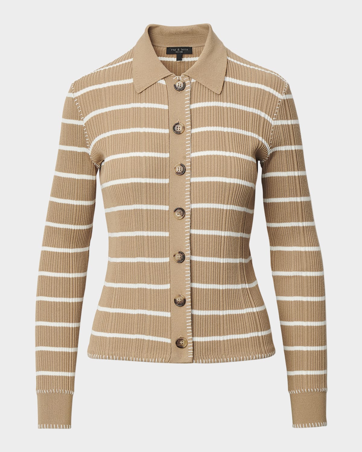 Rag & Bone Harper Striped Button-Down Cardigan