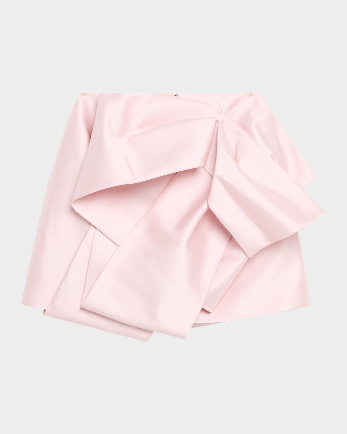 Dice Kayek Draped Silk Bow Mini Skirt