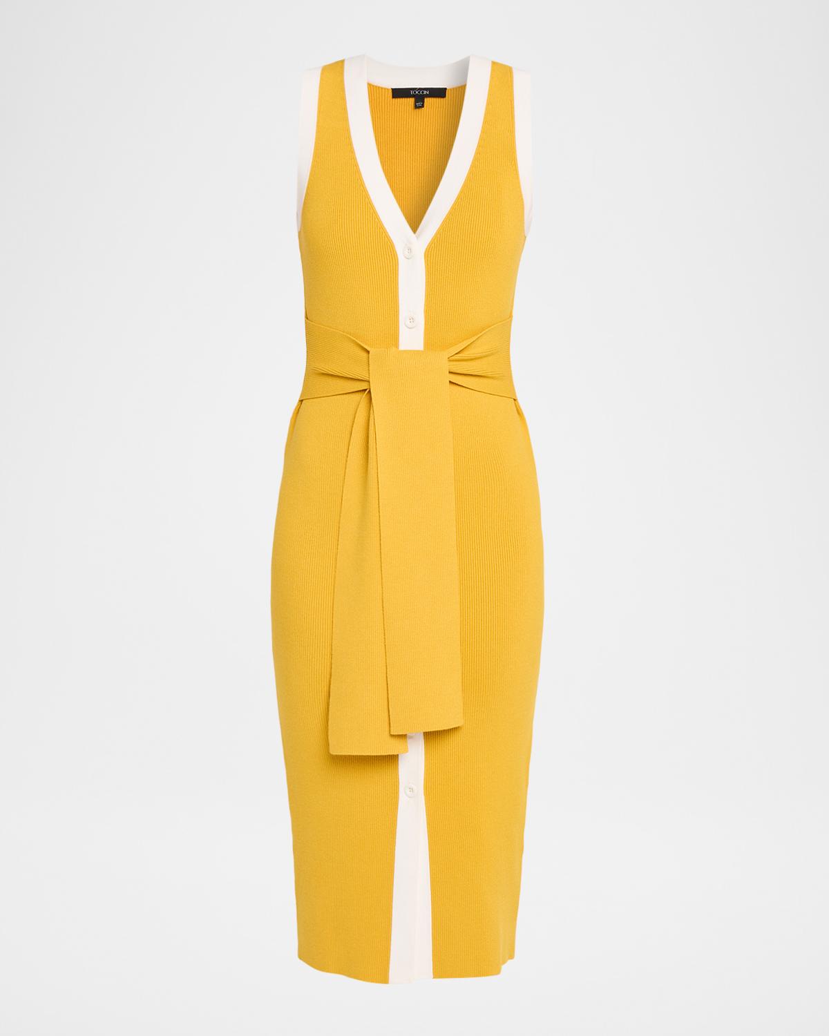 Toccin Victoria Knit Belted Midi Dress