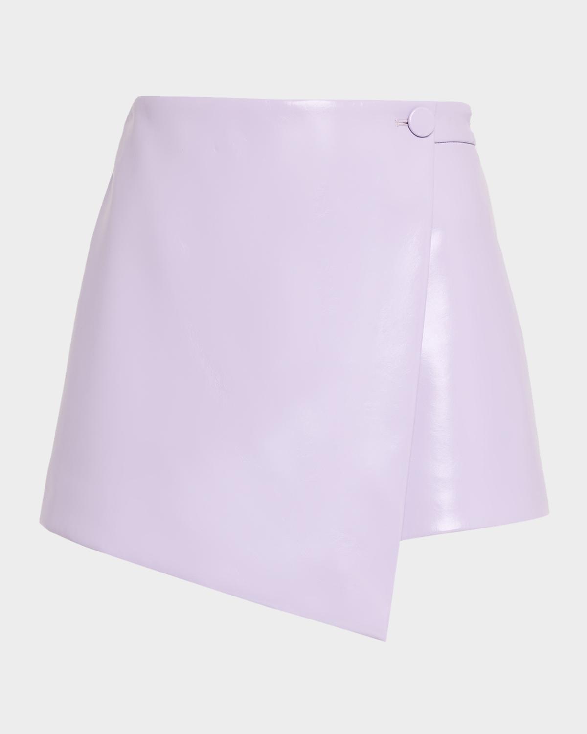 Toccin Stella Faux Leather Button Wrap Skort