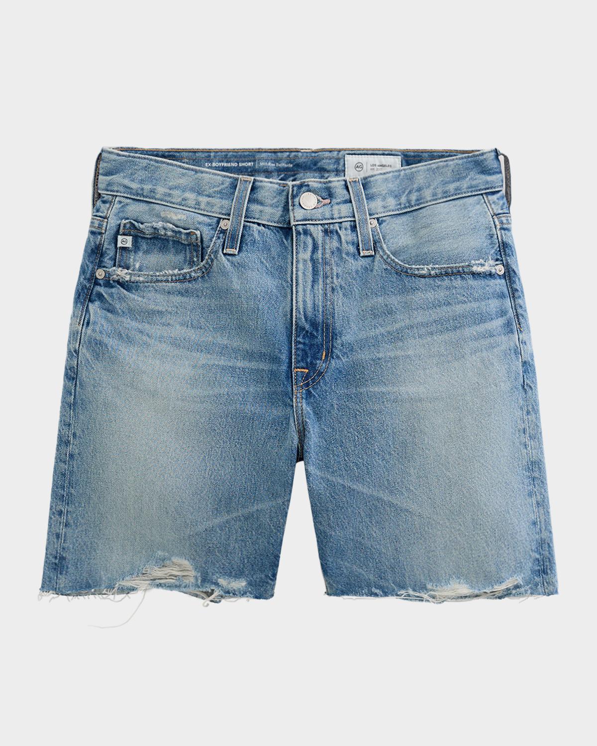 AG Jeans Billie Frayed-Hem Cotton Denim Shorts