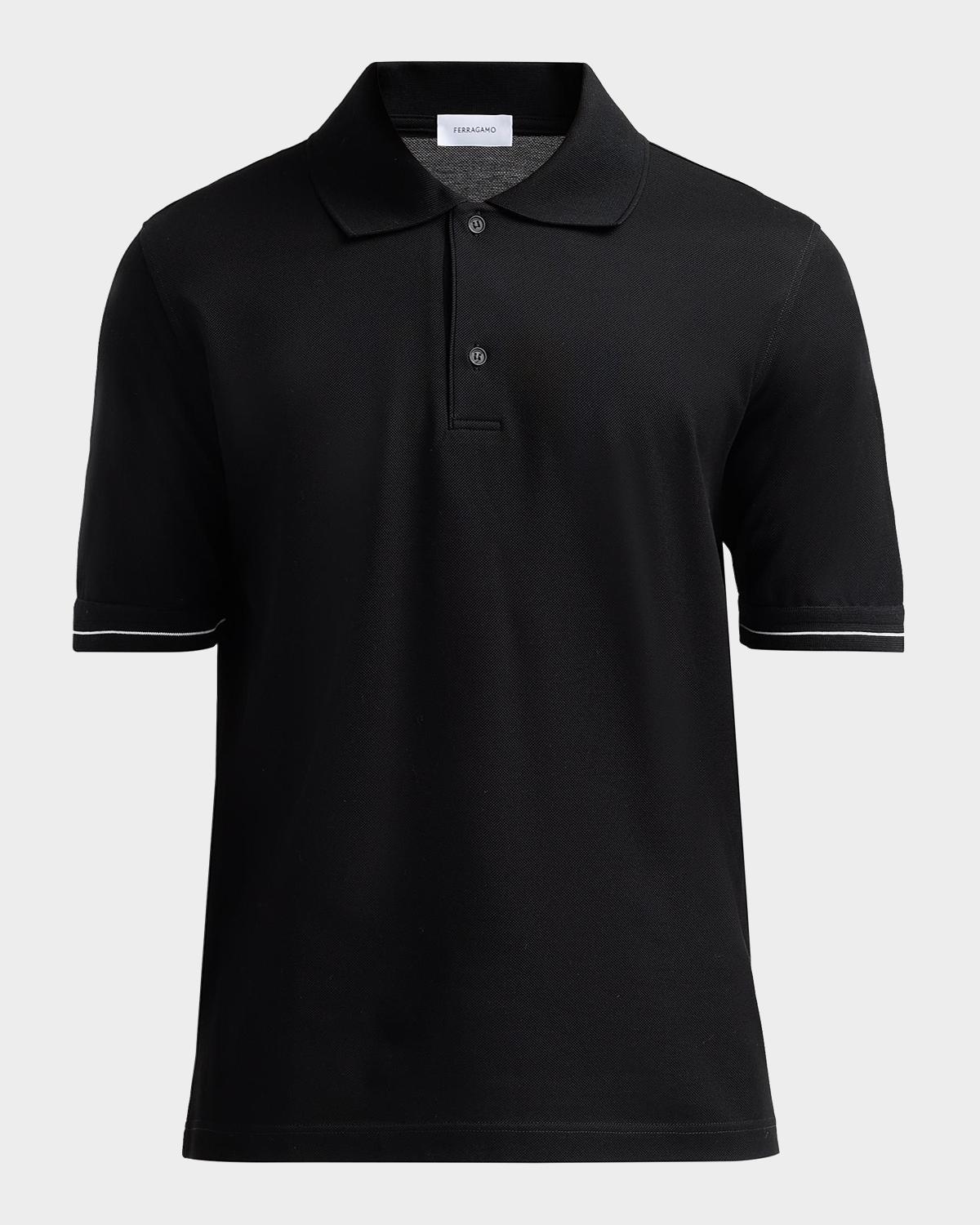 FERRAGAMO Men's Cotton Pique Short-Sleeve Polo Shirt