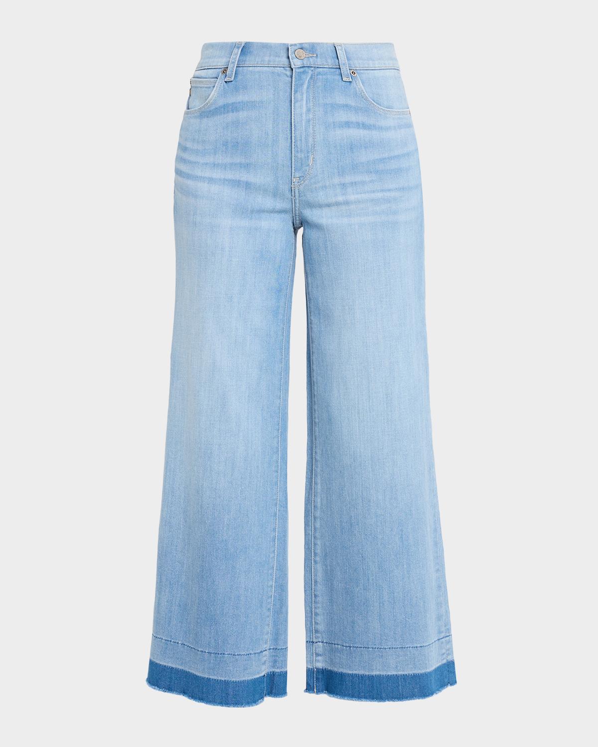 Kobi Halperin Rafaella Washed Denim Wide-Leg Cropped Jeans
