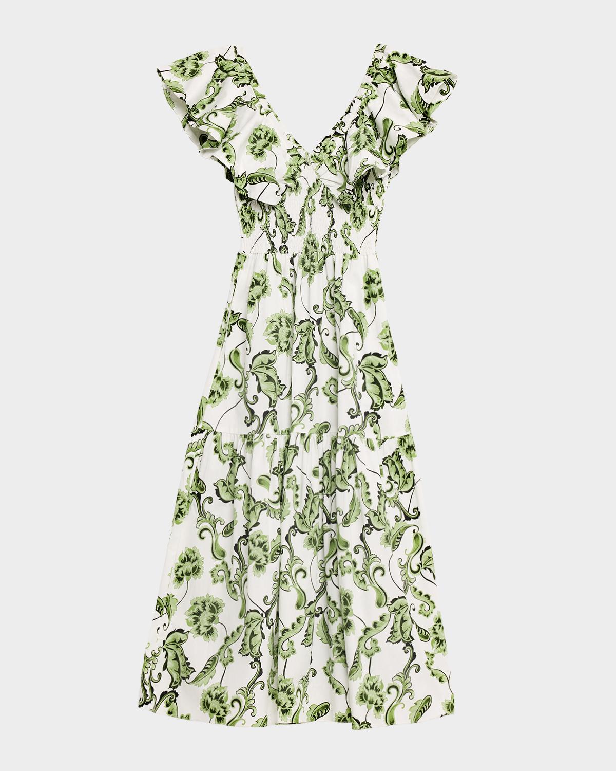 MISA Los Angeles Leona Ruffle Midi Dress