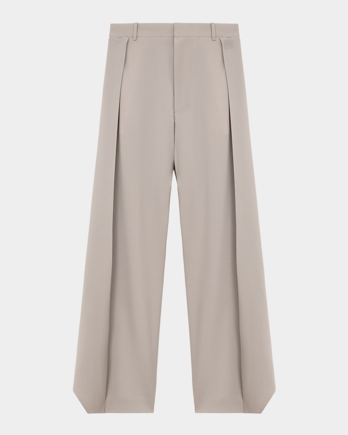Loewe Pleated Wool Wide-Leg Trousers