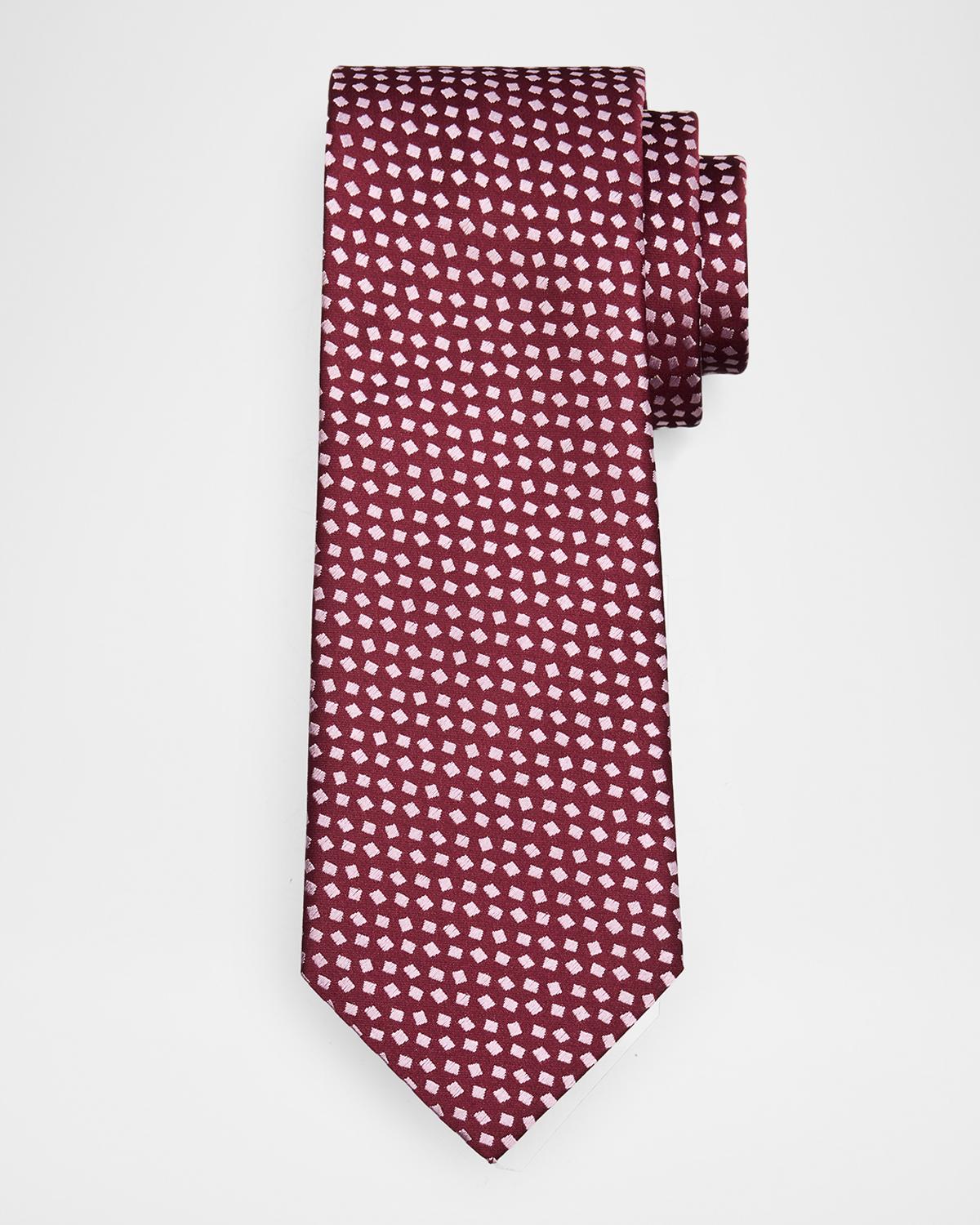 Charvet Men's Micro Diamond Jacquard Silk Tie