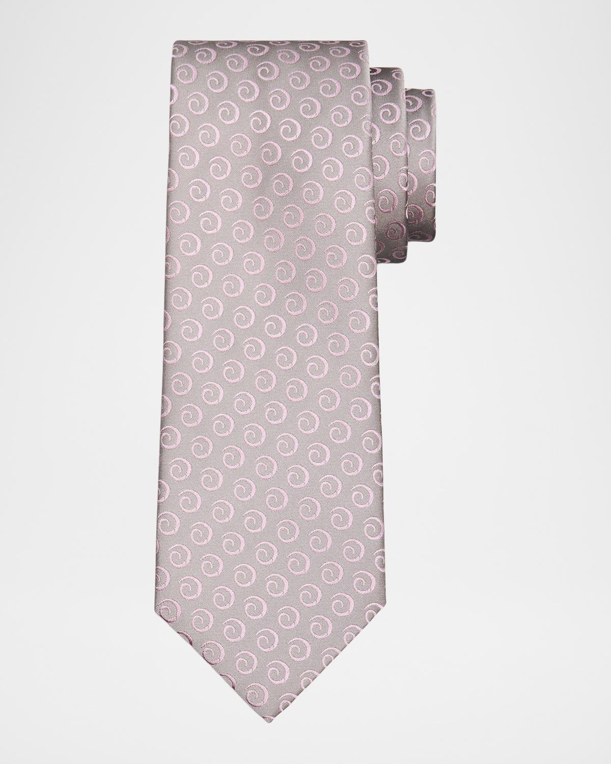 Charvet Men's Swirl Pattern Jacquard Silk Tie