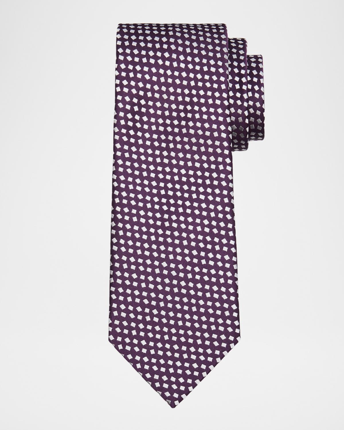 Charvet Men's Micro Diamond Jacquard Silk Tie