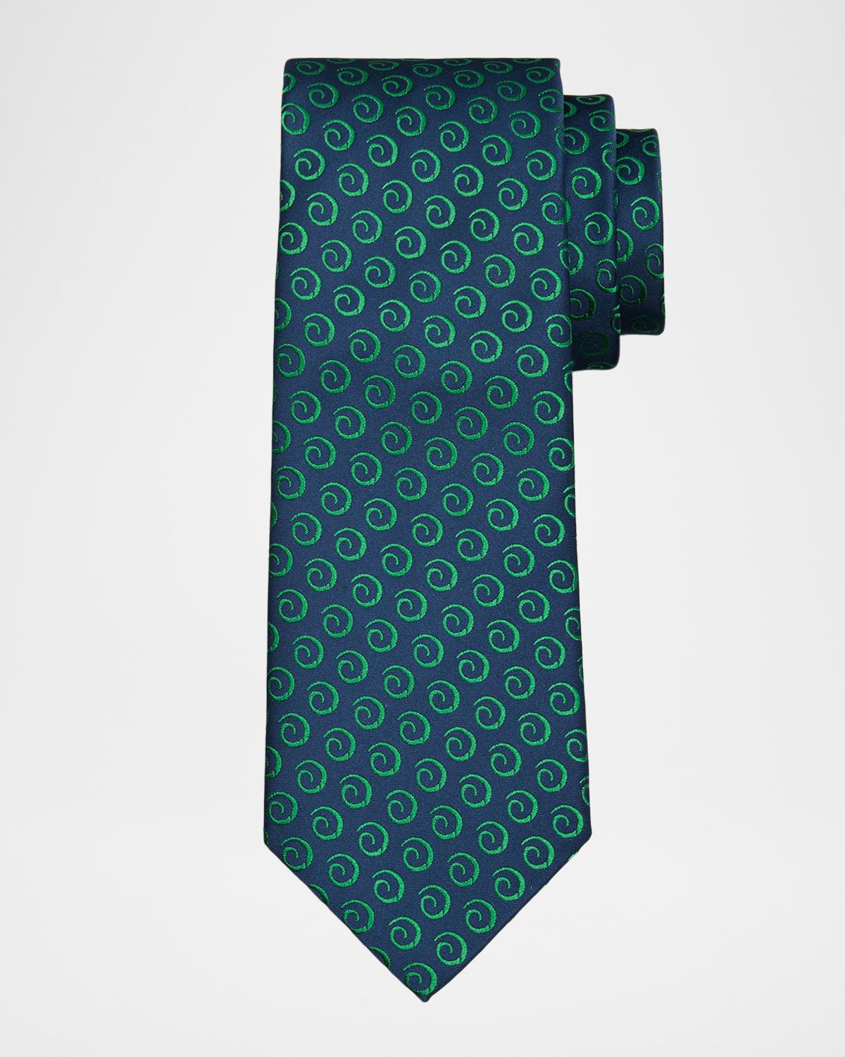 Charvet Men's Swirl Pattern Jacquard Silk Tie