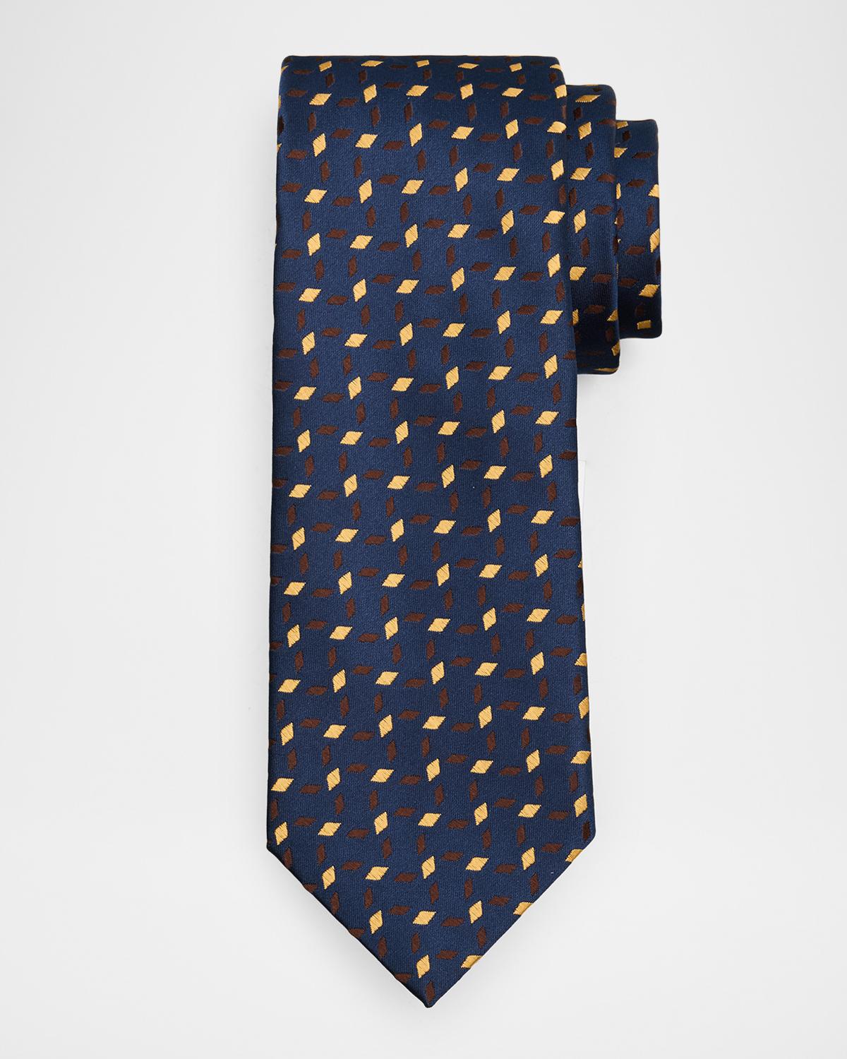 Charvet Men's Diamond Crisscross Jacquard Silk Tie