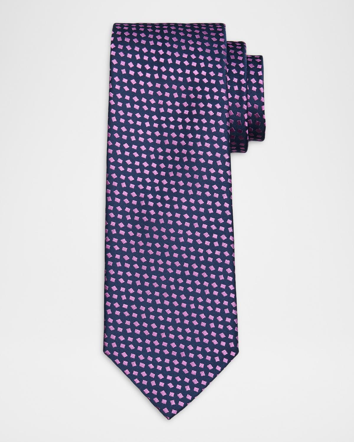 Charvet Men's Micro Diamond Jacquard Silk Tie