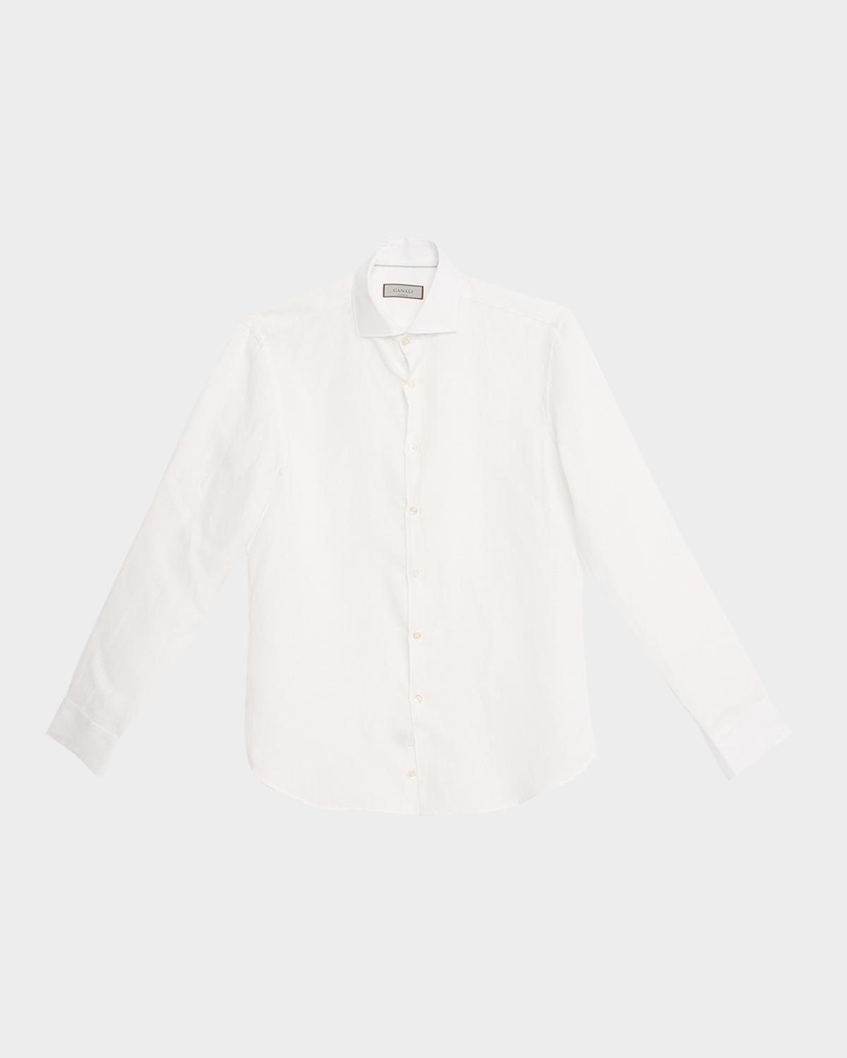 Canali Men's Linen Solid Sport Shirt