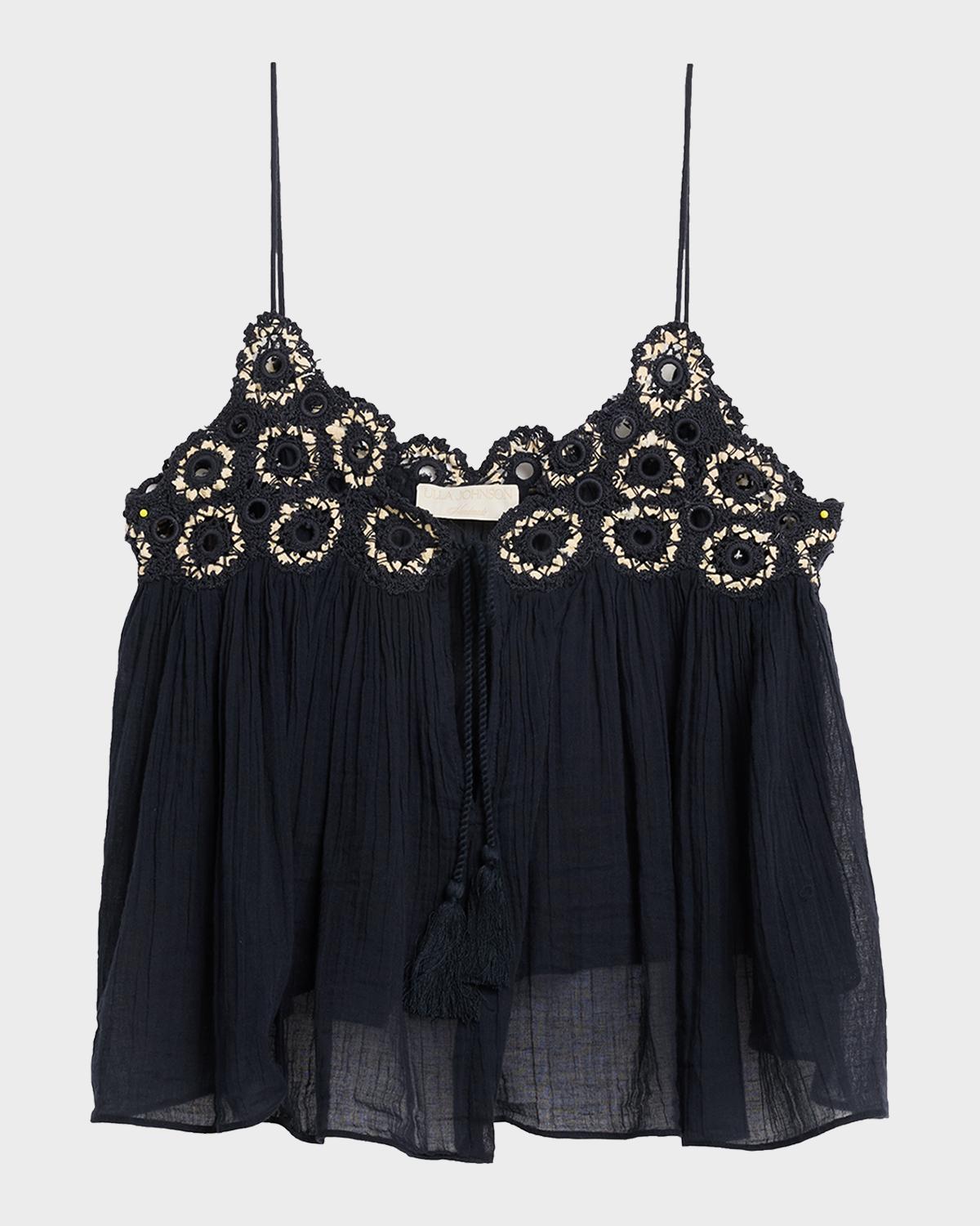 Ulla Johnson Alessia Embroidered Gauze Tank Top