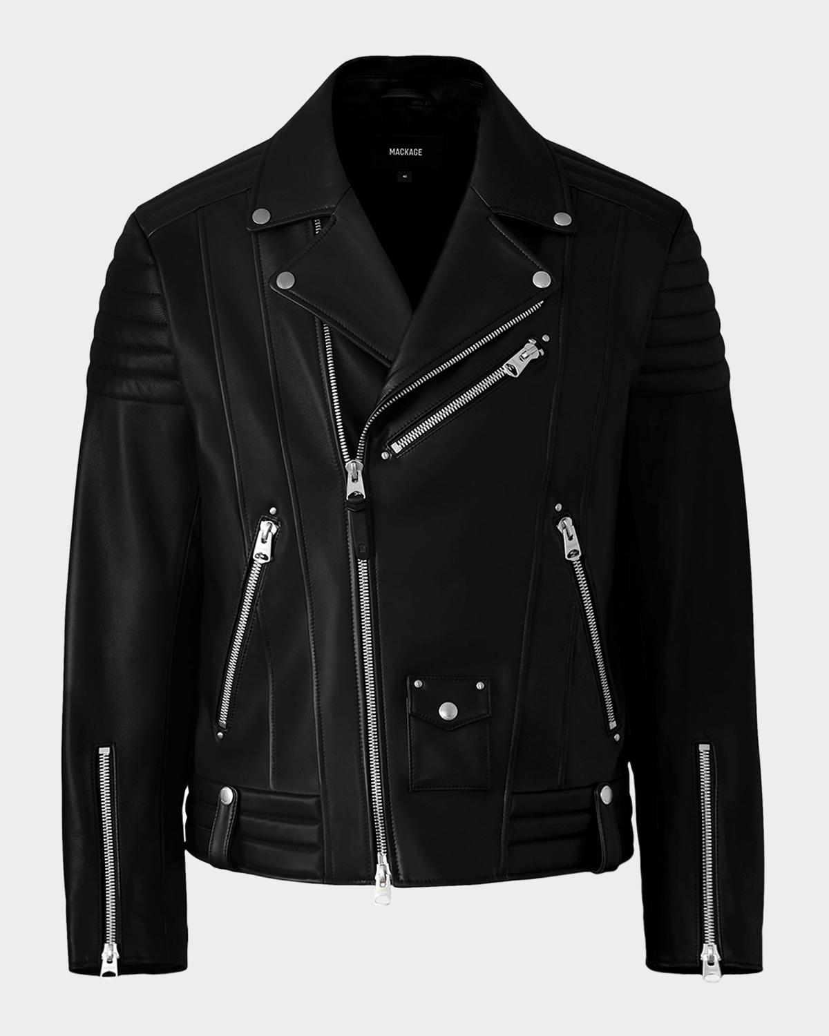 Mackage Men's Kenneth Asymmetric-Zip Leather Biker Jacket