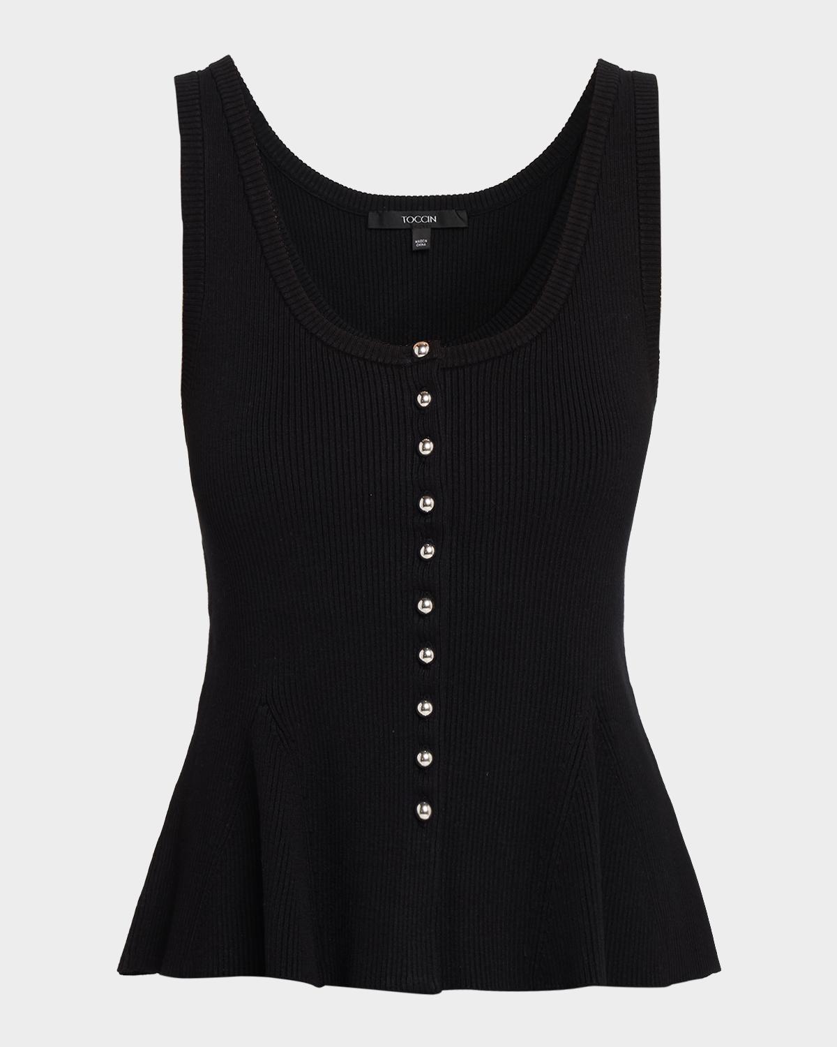 Toccin Eden Ribbed Peplum Tank Top