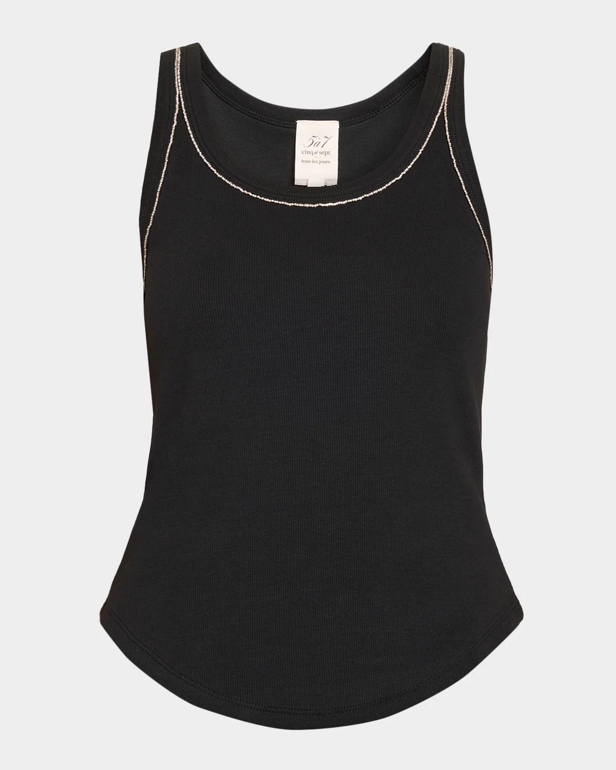 Cinq à Sept Quenta Rhinestone-Trim Tank Top