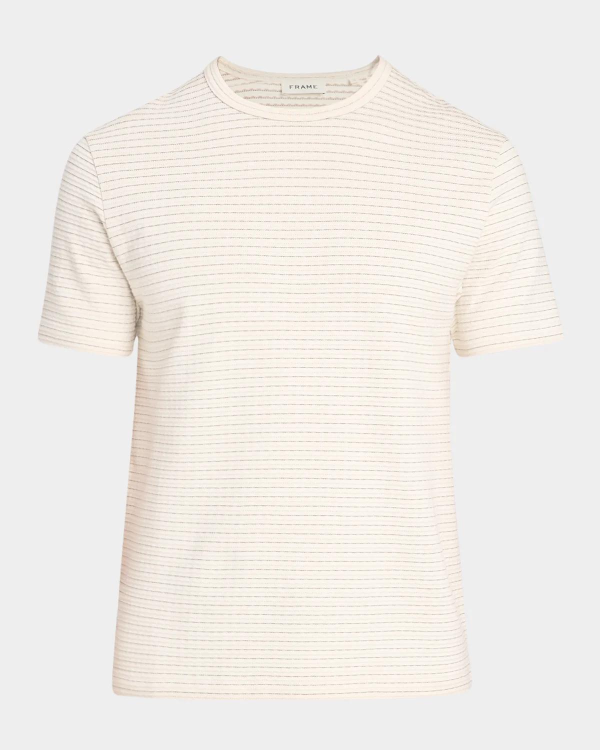 FRAME Men's Cotton Jacquard Crewneck T-Shirt