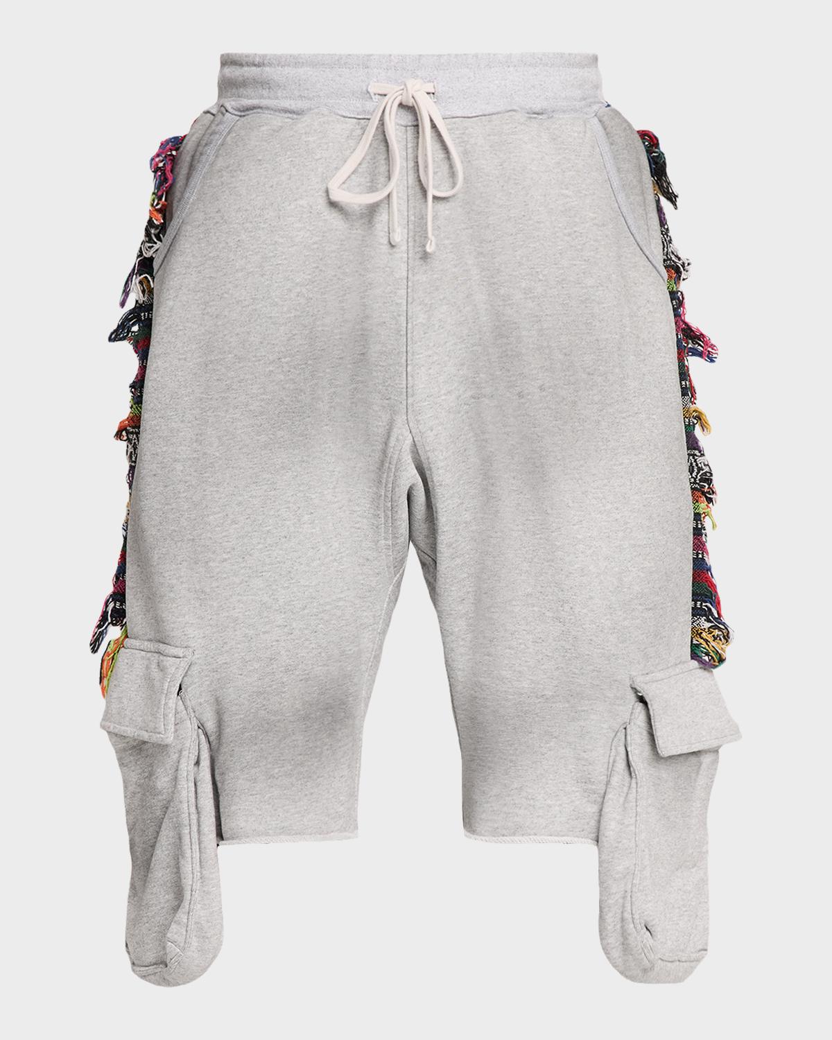 Alchemist Men's Victory Cotton Fringe-Trim Drawstring Cargo Shorts