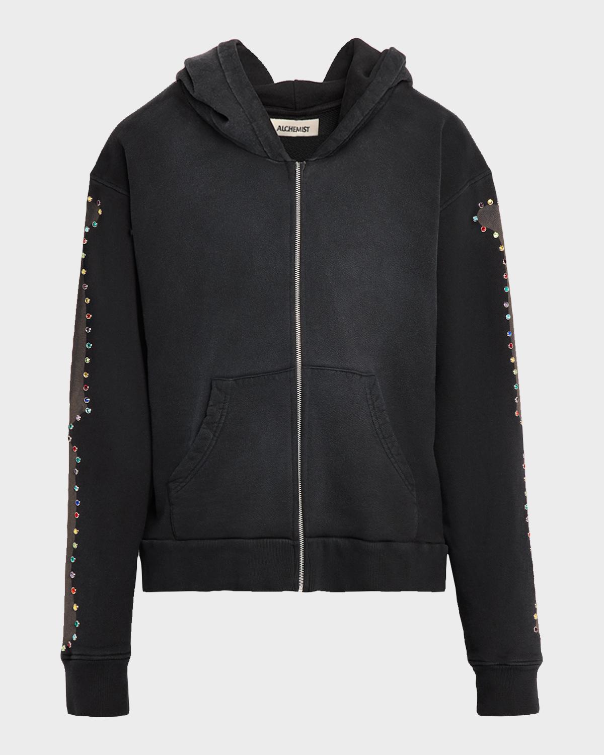 Alchemist Men's Rhinestone-Embellished Bones Zip-Up Hoodie