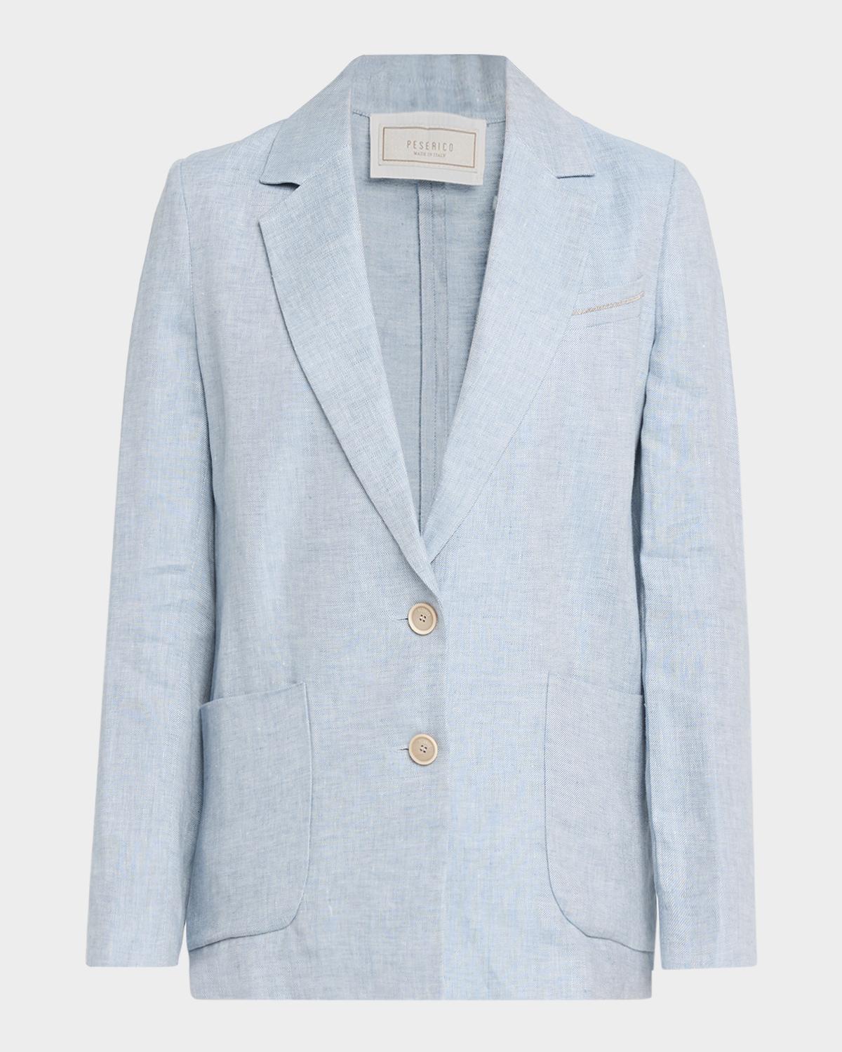 Peserico Single-Breasted Linen Gabardine Blazer