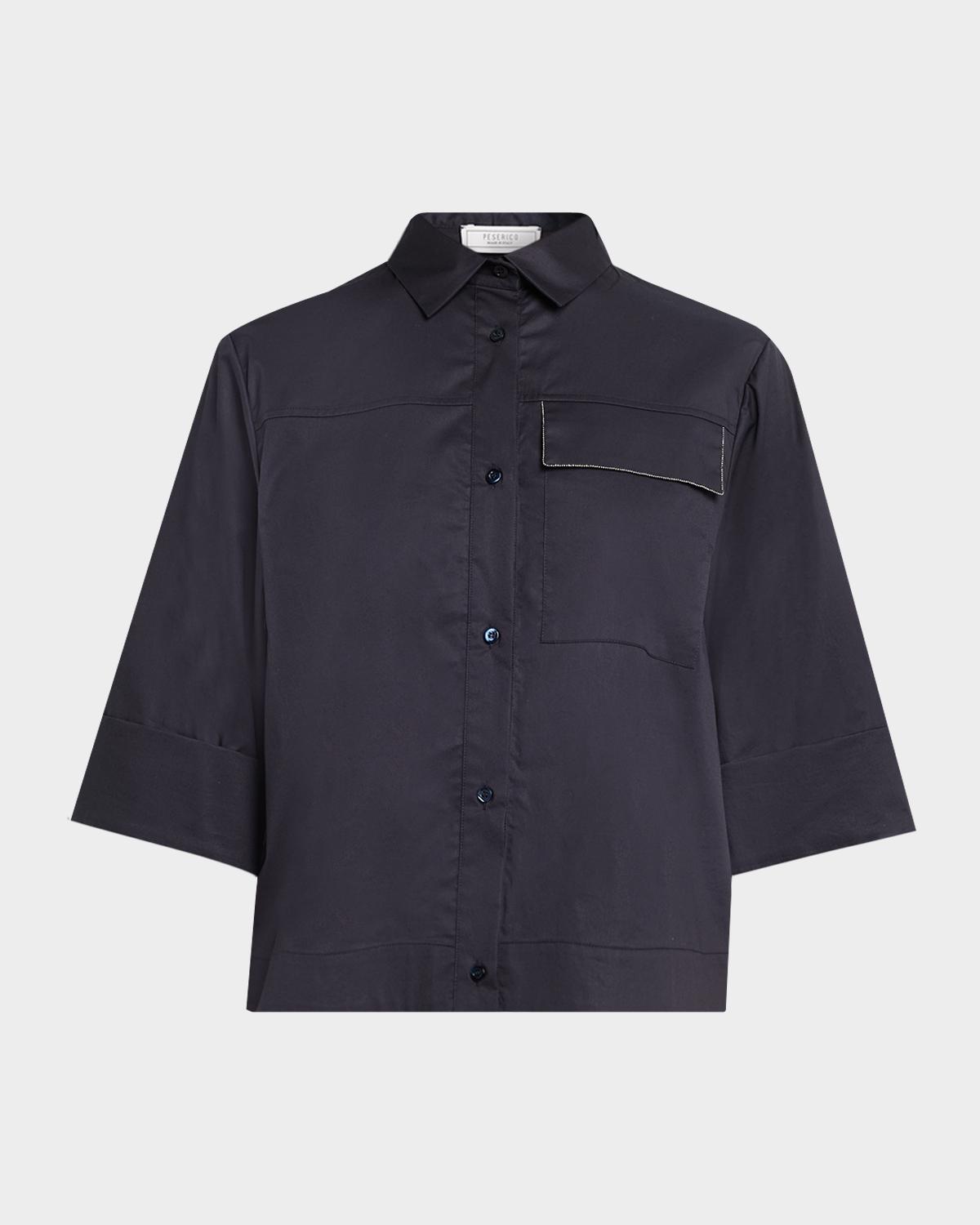 Peserico Boxy Stretch Cotton Shirt