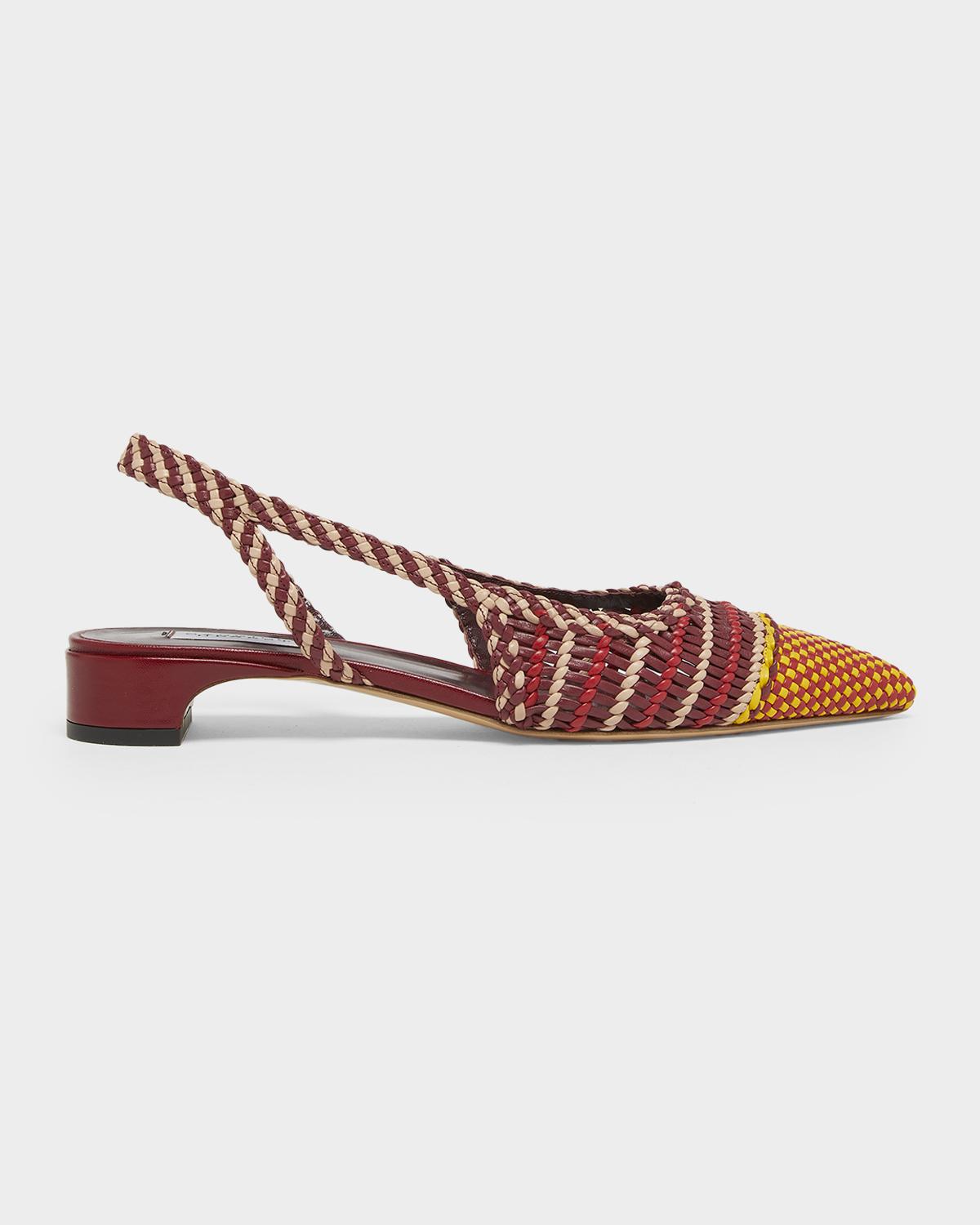Gabriela Hearst Perro Woven Leather Slingback Pumps