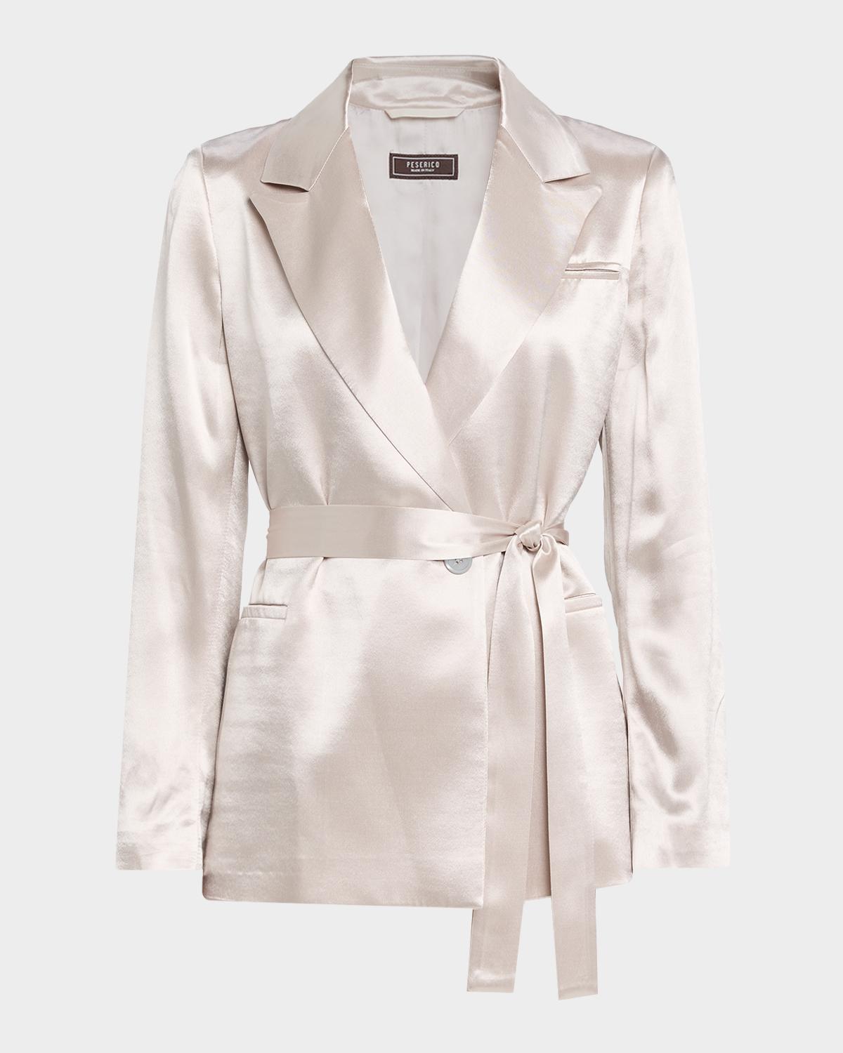 Peserico Belted Satin Blazer