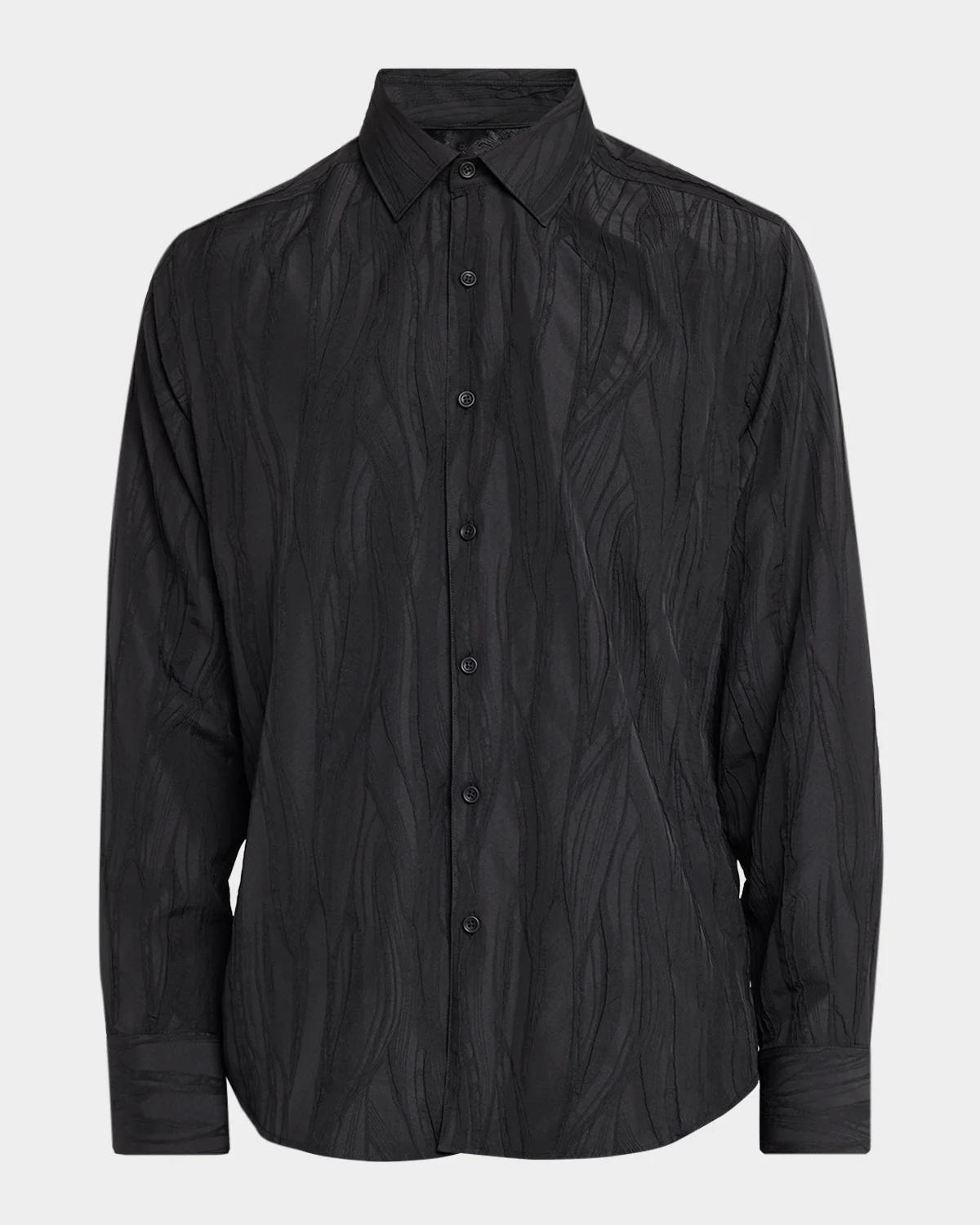 Men & apos;s Wells Textured Stretch-Jacquard Shirt