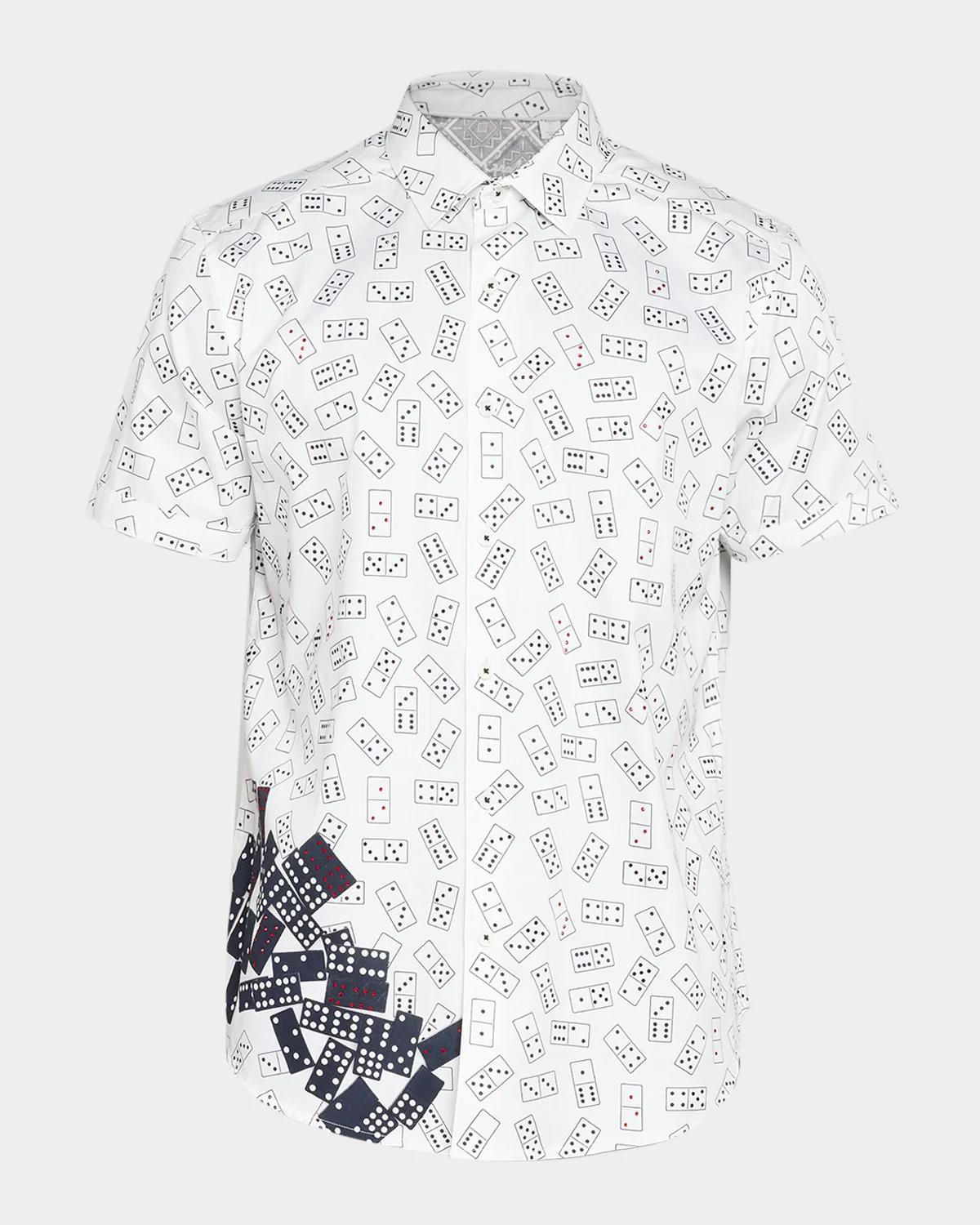 Robert Graham Men's Stack & Slam Cotton Short-Sleeve Shirt