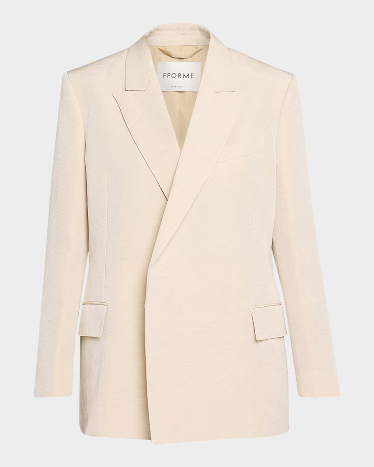 Fforme Winslow Double-breasted Linen Jacket In Brown