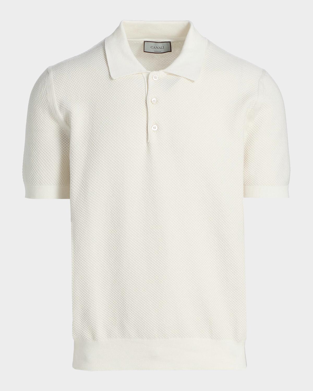 Canali Men's Piqué-Stitch Cotton Polo Shirt