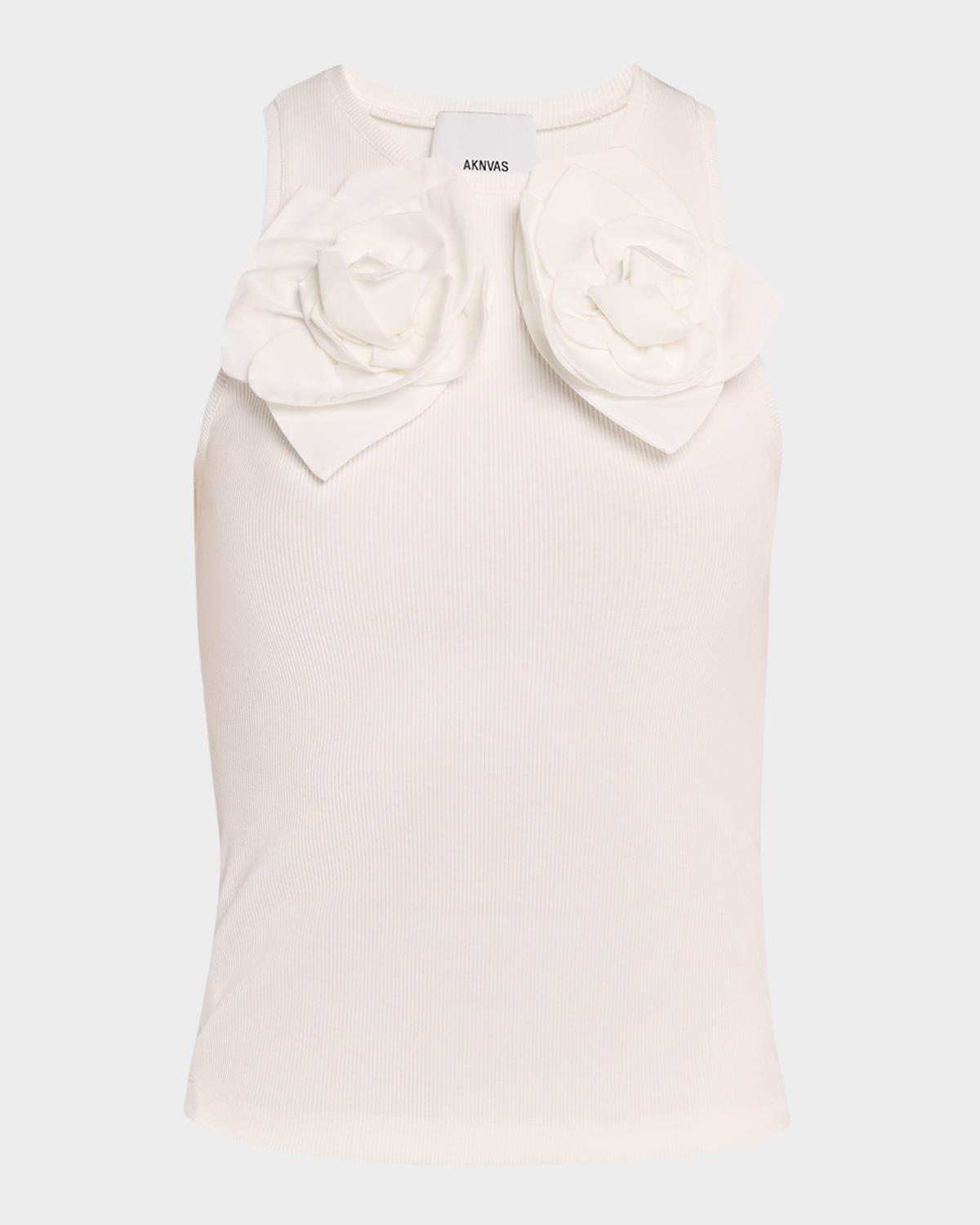 AKNVAS Camille 3D Flower Tank Top