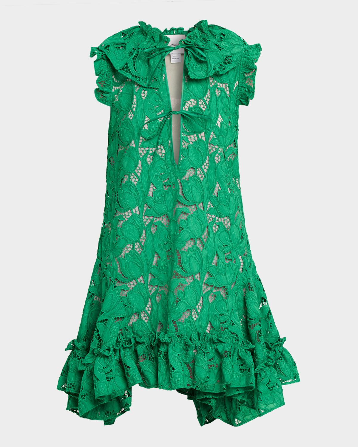 AKNVAS Nora Guipure Lace Mini Dress