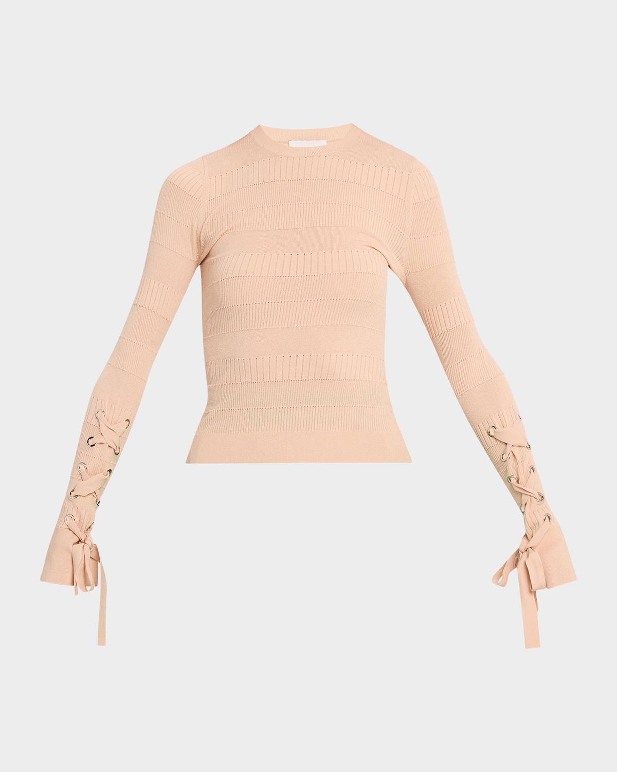 AKNVAS Jean Knit Top with Lace-Up Cuffs