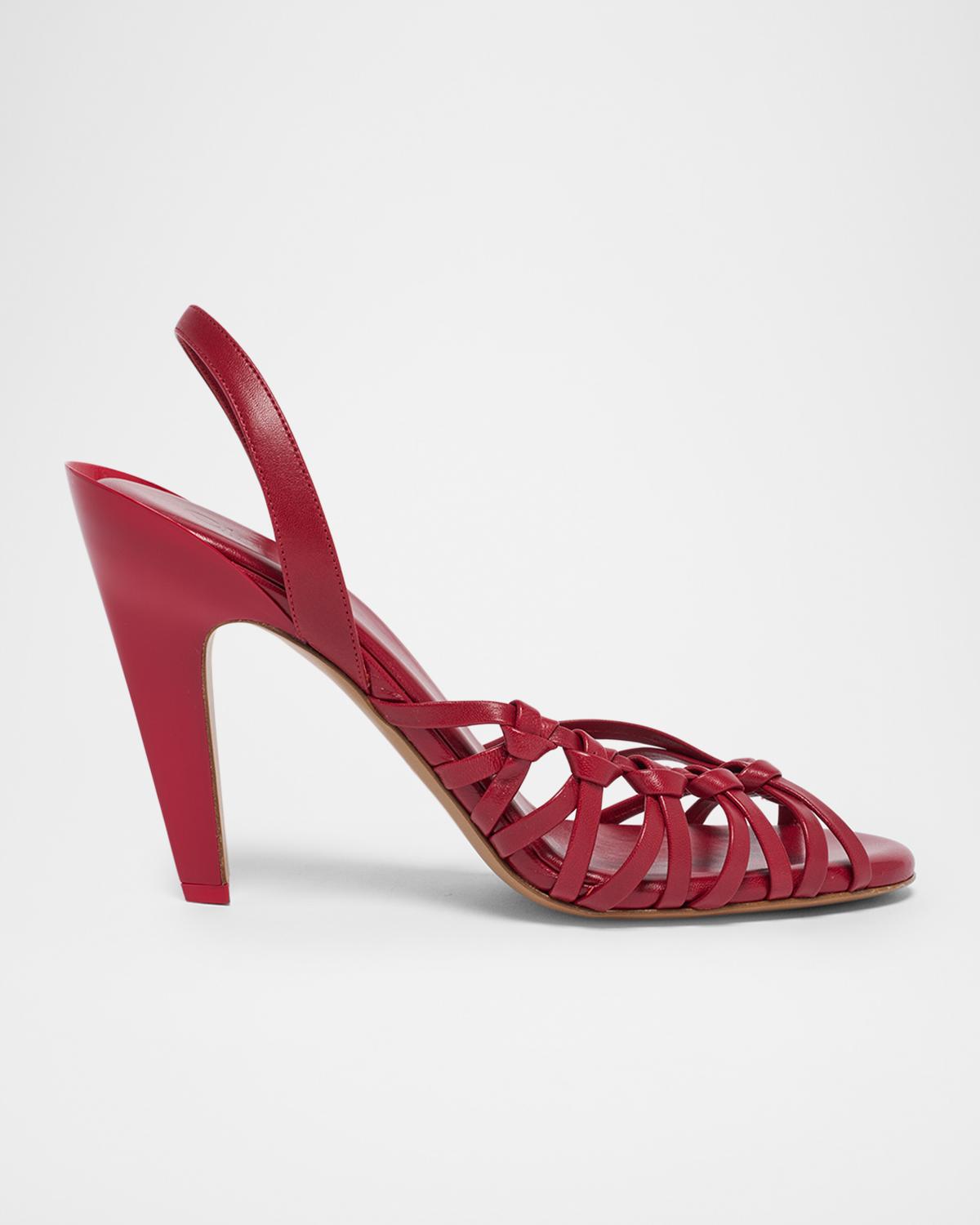 Chloe 95mm Estra Knotted Leather Sandals