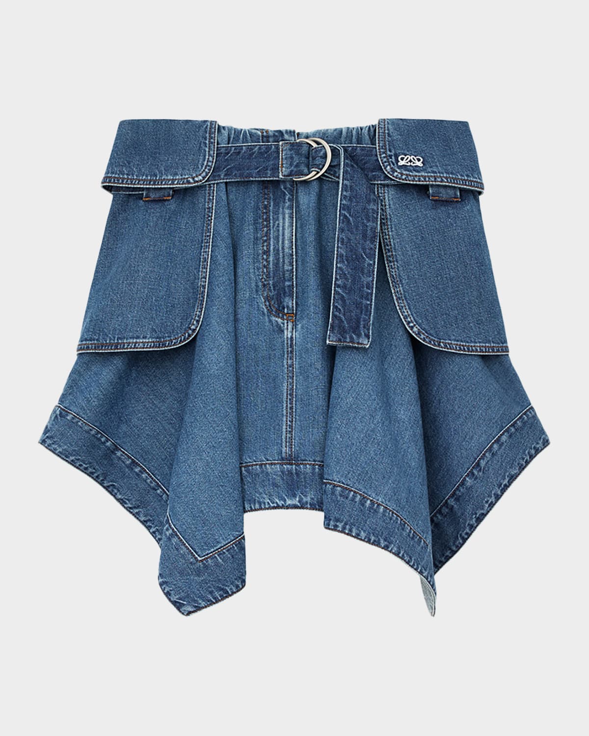 Loewe Denim Handkerchief Mini Cargo Skirt
