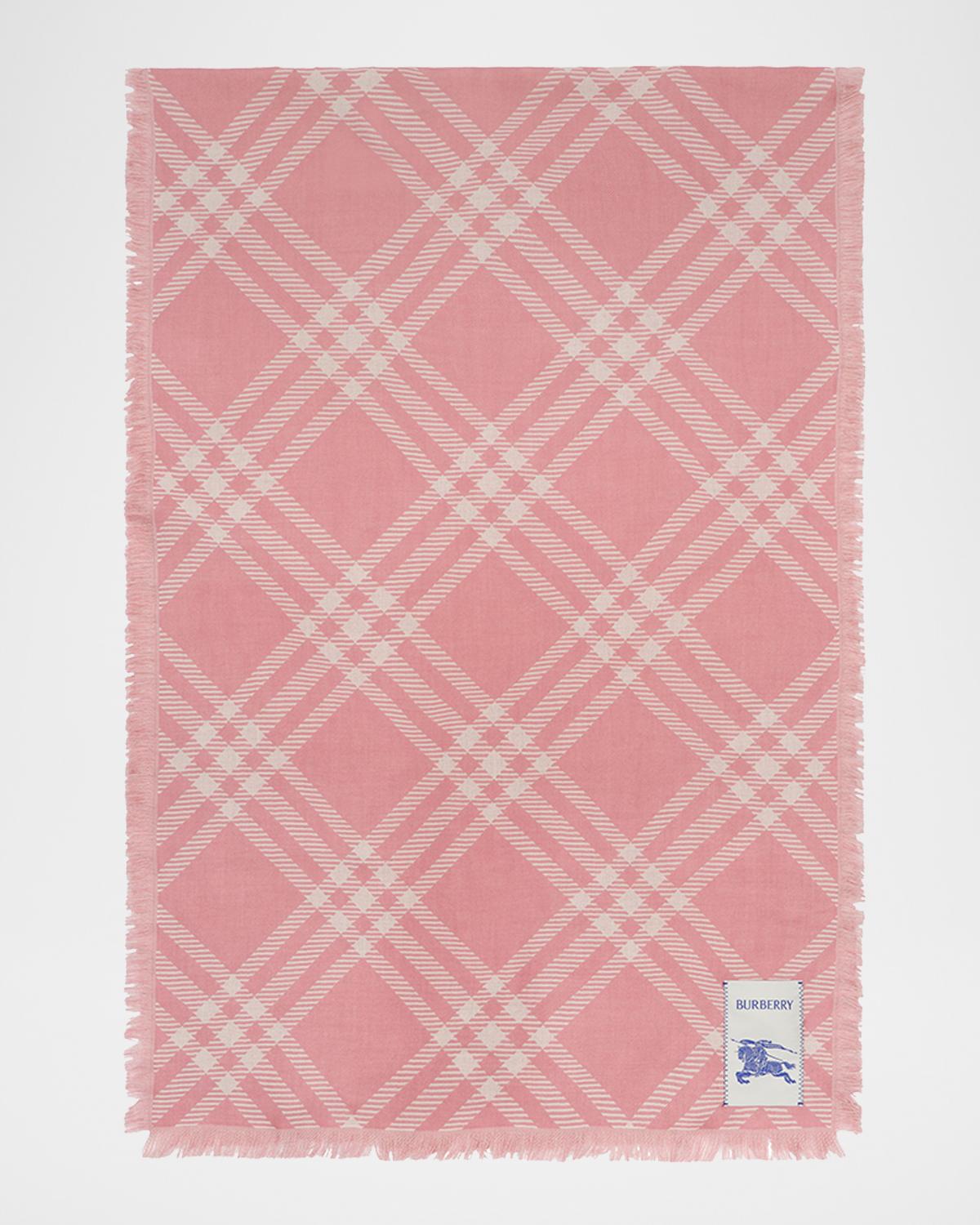 Burberry Wide Check Wool Silk Scarf