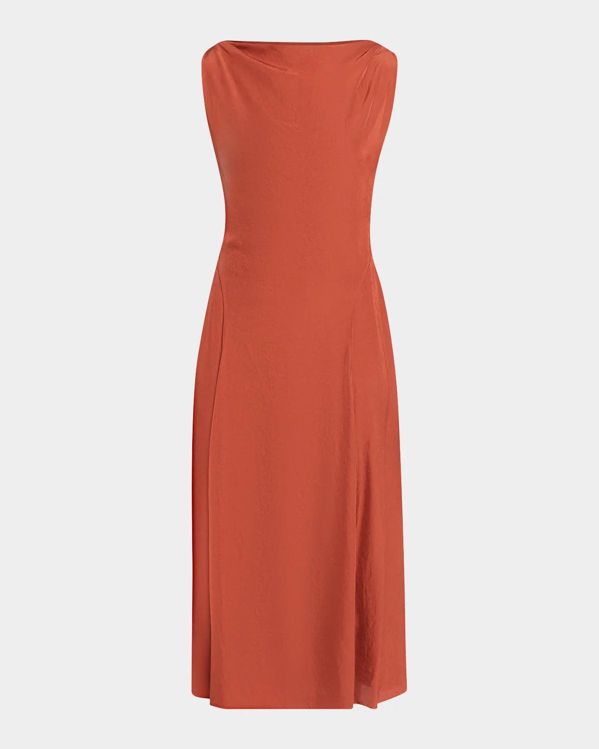Theory Draped Parachute Dress In Umber