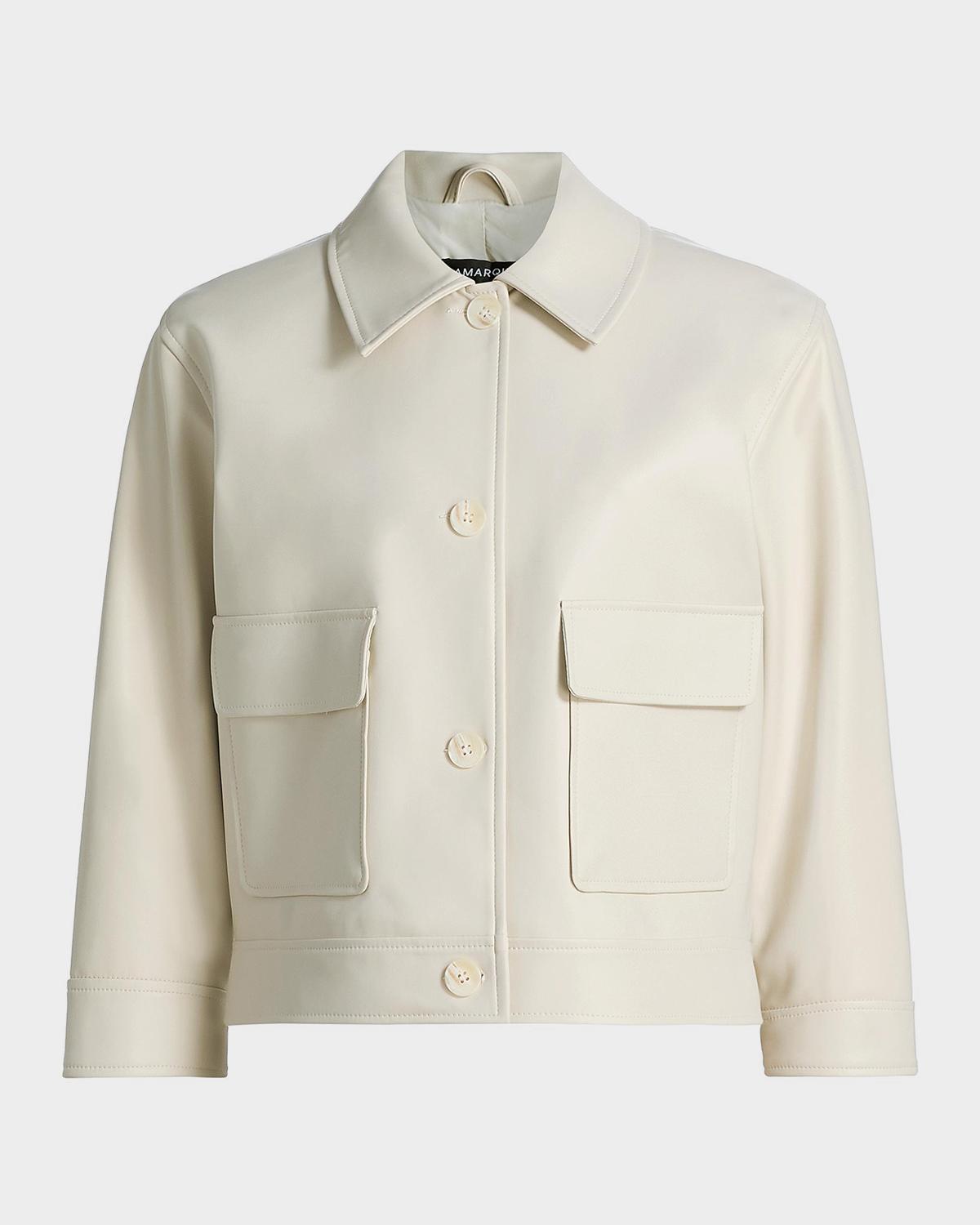 LaMarque Elara Faux Leather Shirt Jacket