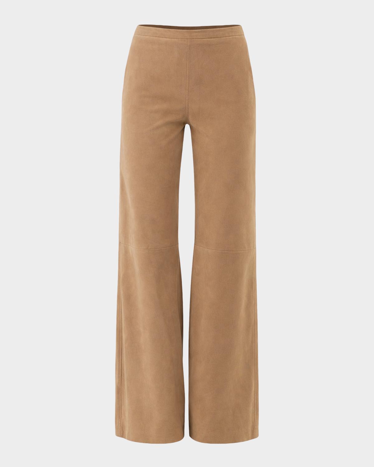 LaMarque Elise Suede Wide-Leg Pants