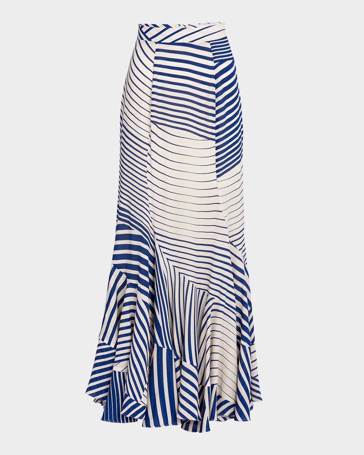 Silvia Tcherassi Florina Striped Maxi Skirt
