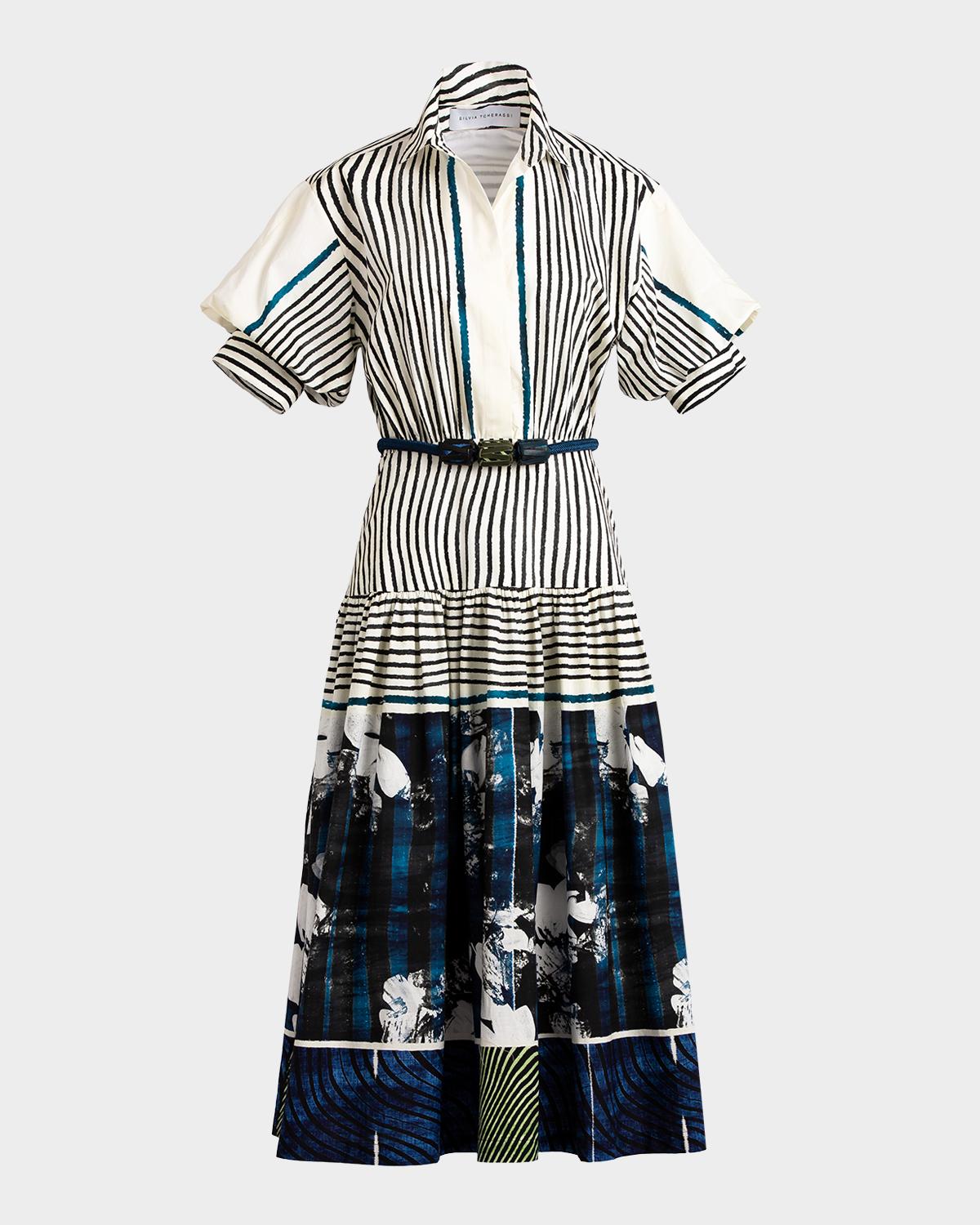 Silvia Tcherassi Kaila Belted Midi Shirtdress