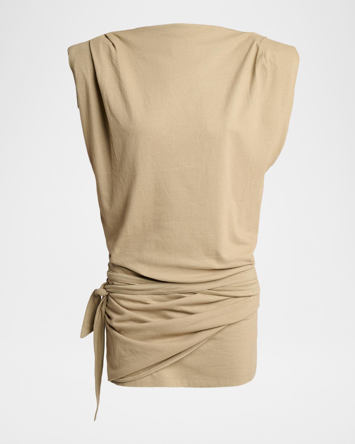 Isabel Marant Marielle Strong-Shoulder Wrap Mini Dress