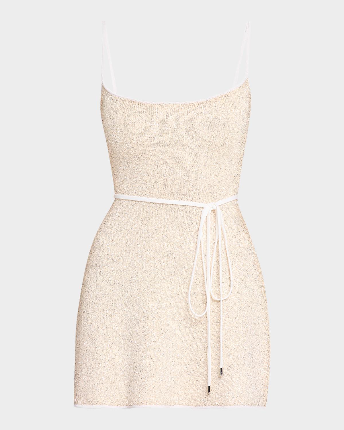 Retrofête Gisele Metallic Knit Mini Dress