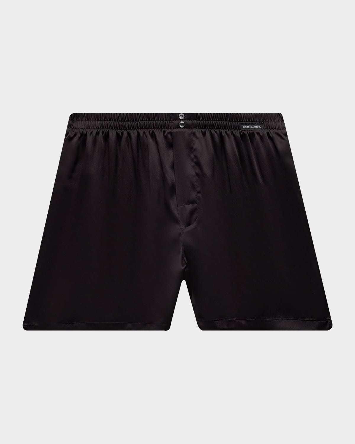 Dolce & Gabbana Men & Apos;s Sporty Silk Boxer Shorts In Black