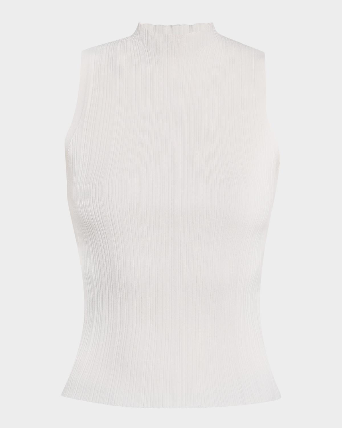 PAIGE Ravyn Ribbed Mock-Neck Tank Top