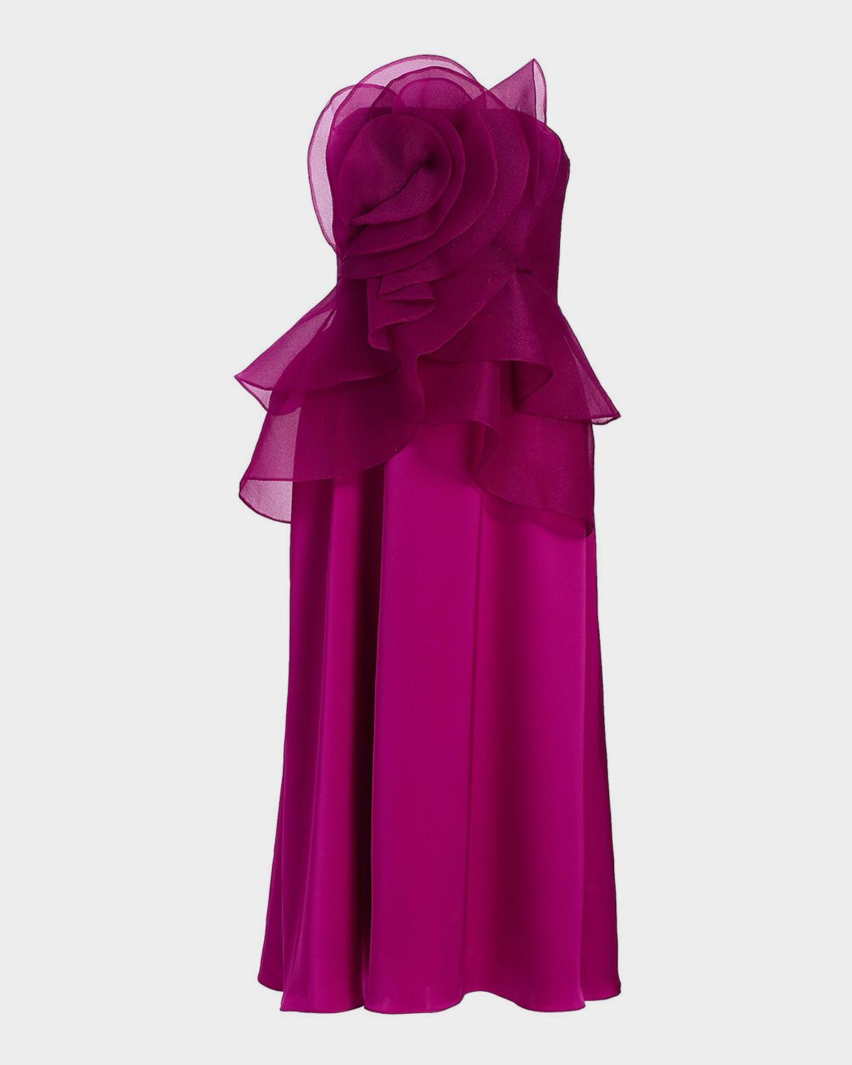 Theia Victoria Draped Rose Cocktail Dress
